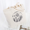 Eco-Friendly Wholesale Recycle Canvas Custom Logo Reusable Cotton Tote Grocery Shopping Bags with Snap-Faster Closure